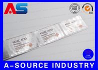 Custom 30ml Vial Label Brushed Aluminium Foil Printing Untuk Pharma Grade Peptide