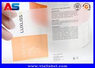 Stiker Nama Label Botol Peptida ISO 9001 Untuk Perekat Andro gen Transparan