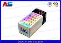 Perak Holographic 10ml Vial Boxes Kustom Farmasi Kotak Karton Kecil Pencetakan