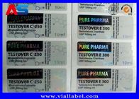 Farmasi Botol Obat 10ml Vial Label Laser Hologram + CMYK Mencetak label untuk botol kaca