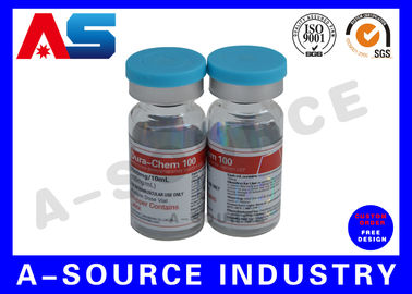 Laser 10ml Vial Label Waterproof Label Custom Untuk Produk Embossing / efek hologram foil emas