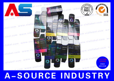 Laser Holographic Metallic Foldable Glass 10ml Vial Steroid Box Kemasan obat kotak label