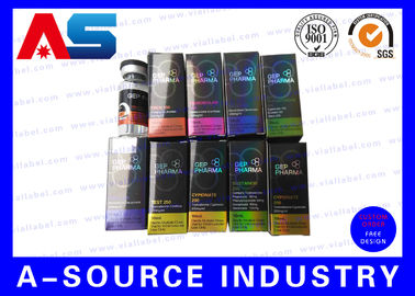 Injeksi Peptida Customized warna& logo dicetak berlapis kotak kertas 10 ml botol kotak pembungkus binaraga