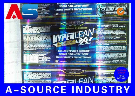 CMYK Pencetakan Label Botol Adhesive Pill Untuk Suplemen Dan Vitamin Suplemen stiker botol