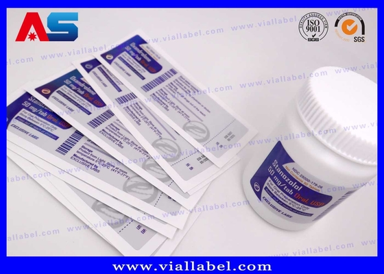 PP PET Plastik Adhesive Pill Bottle Sticker Custom Mencetak label botol khusus