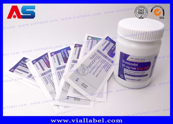 PP PET Plastik Adhesive Pill Bottle Sticker Custom Mencetak label botol khusus