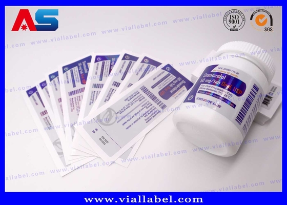PP PET Plastik Adhesive Pill Bottle Sticker Custom Mencetak label botol khusus