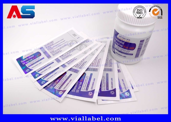 PP PET Plastik Adhesive Pill Bottle Sticker Custom Mencetak label botol khusus