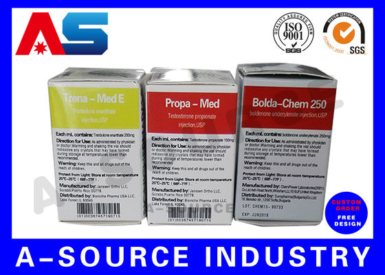 Disesuaikan ISO 9001 Pharma 10ml Vial Kotak untuk penyimpanan, Pencetakan reguler untuk vial peptida