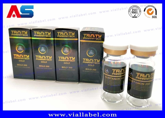 Farmasi Peptida Sarms Vial Kertas Kotak Kemasan Logo Hologram Lapisan UV Label botol 10ml