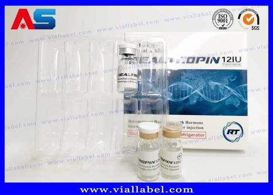 Desain Farmasi Pencetakan Somatropina Hcg 2ml Vial Kotak Kemasan Dengan Label Kotak kemasan kertas binaraga