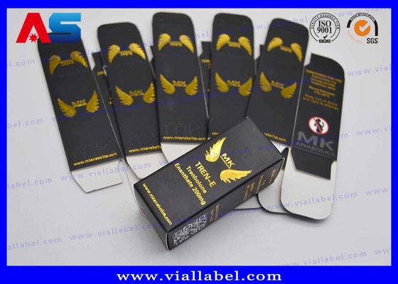 Peningkatan otot Matt Black Gold Foil Vial Kotak Kemasan Kotak 10ml 20ml obat kemasan