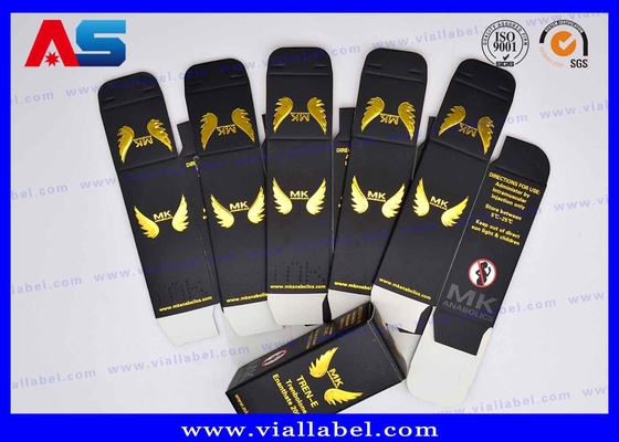 Peningkatan otot Matt Black Gold Foil Vial Kotak Kemasan Kotak 10ml 20ml obat kemasan