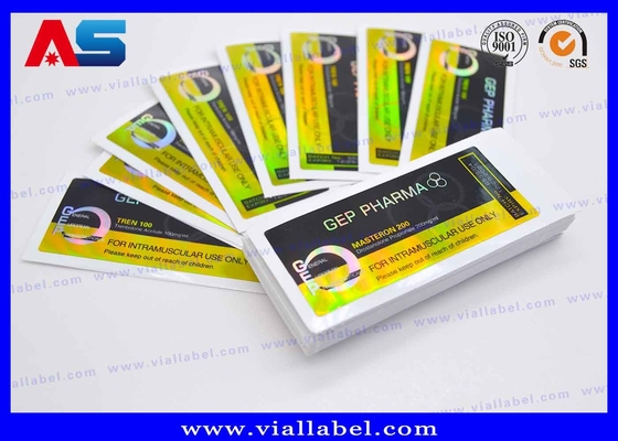 10 ml botol botol label holographic kuat perekat peptida obat botol label 25x60mm