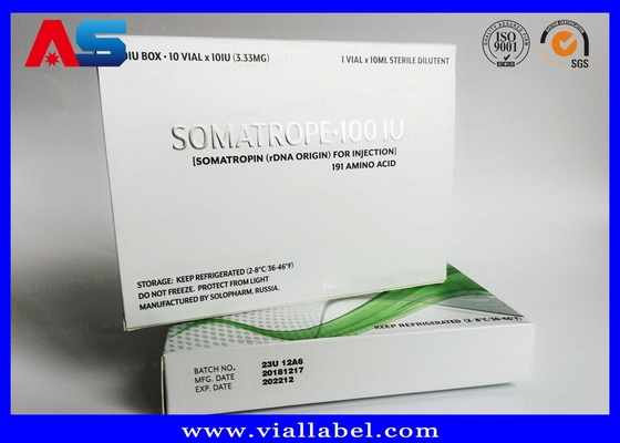 Sarms 100IU Kit Farmasi Label Kotak Perak Foil Laser Hologram Pencetakan, 2 ml Botol Obat Pil Peptide Hcg Label