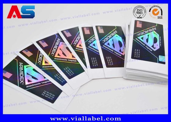 Label Perekat Hologram Kuat untuk Vial 10ML Dicetak Desain Gratis untuk Pengemasan Binaraga