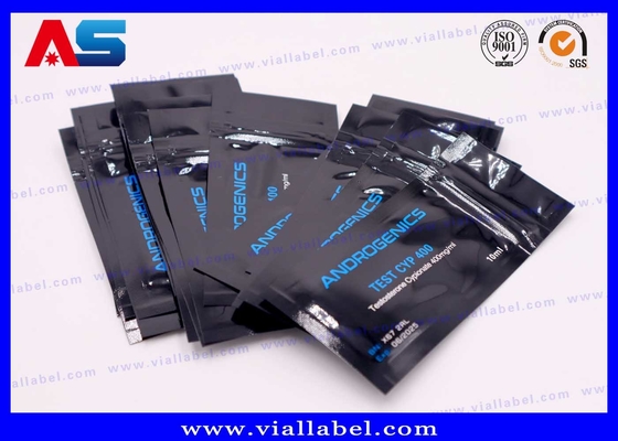 Black Printing Aluminium Foil Bag Untuk 10ml Vial Test Androgenics Cyp 10ml Botol