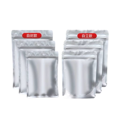 Tas Foil Aluminium MOQ 100pcs Aluminium Silver Zip Lock Bag Untuk 50 Tablet