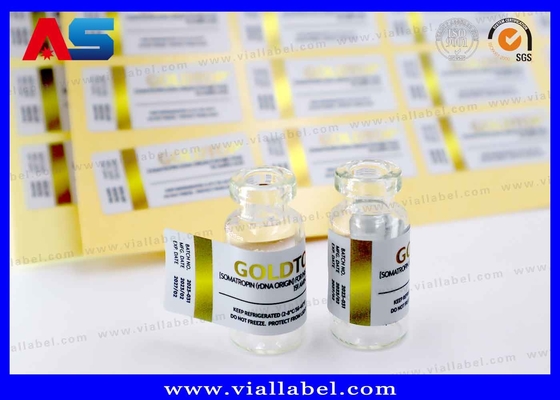 Gold Foil 10ml Vial Label Botol Dicetak Paket Waterproof kuat perekat 10ml Label