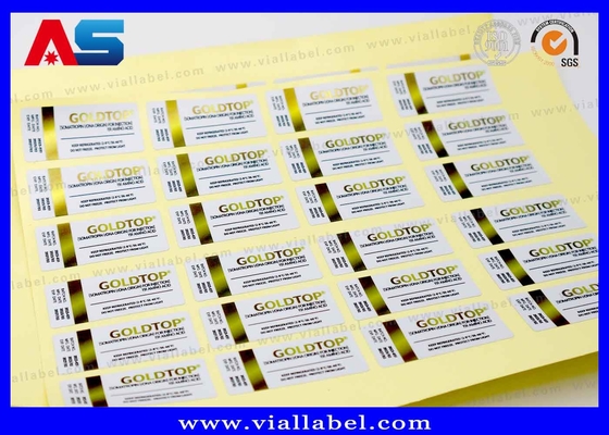 Gold Foil 10ml Vial Label Botol Dicetak Paket Waterproof kuat perekat 10ml Label