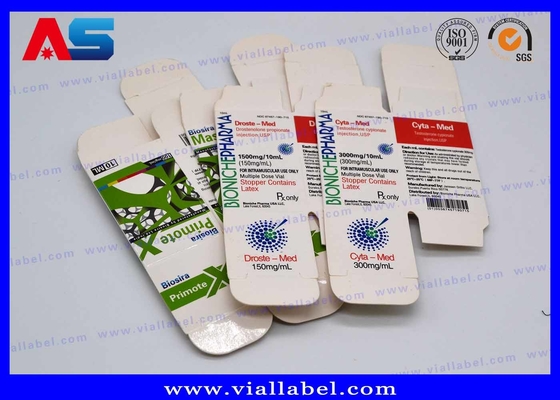 Bio Pharma 10ml Vial Box Untuk Injeksi Minyak Botol Kaca Paket Custom Desain Gratis Pengiriman Aman