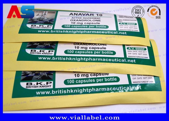 Label Botol Kecil Britishhknight Farmasi Injeksi Minyak Glossy Waterproof Label