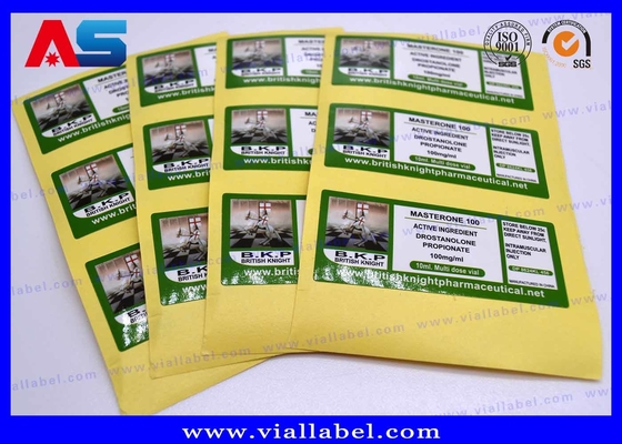 Label Botol Kecil Britishhknight Farmasi Injeksi Minyak Glossy Waterproof Label