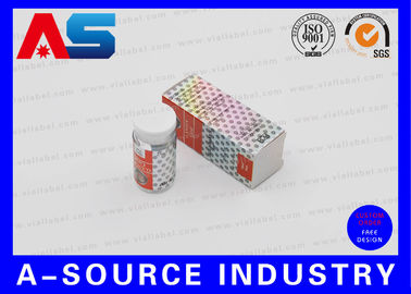 Penyimpanan Obat 10ml Kotak Vial Binaraga Karton Hologram Laser Printing Dengan Label Perekat Kotak kertas enanthate