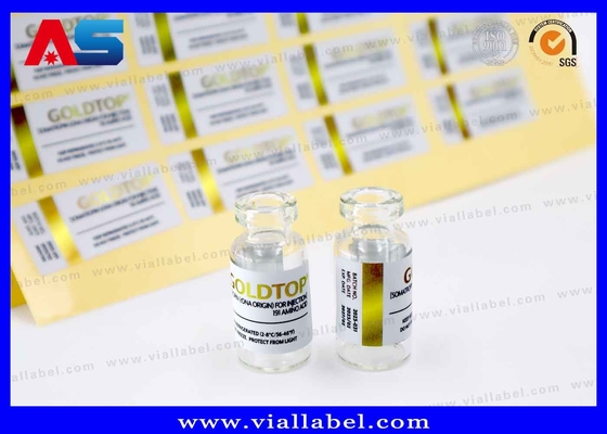 10ml Vial Label EmasTop Botol Air Pencetakan Efek Foil Emas Kuat Perekat Waterproof