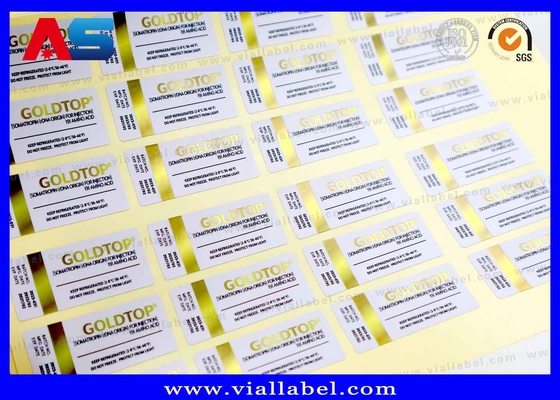 10ml Vial Label EmasTop Botol Air Pencetakan Efek Foil Emas Kuat Perekat Waterproof