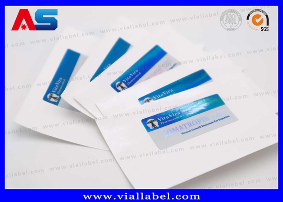 Botol Kecil Hcg Perekat 2ml Vial Label Metallik Biru Warna Penggunaan Farmasi