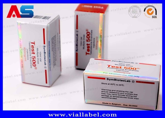 Perak Holographic 10ml Vial Boxes Kustom Farmasi Kotak Karton Kecil Pencetakan