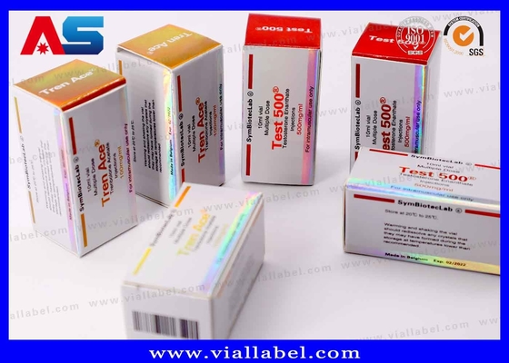 Penyimpanan Karton Cetak Kotak Vial 10ml Dengan Tutup Gel Binaraga Folium Emas Pengemasan Folium Emas / Efek Hologram