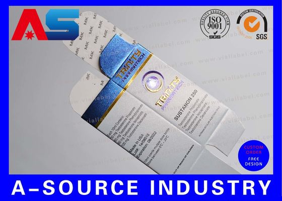 Kotak Penyimpanan Vial 10 Ml Dibuat Khusus Dengan Cetakan Dua Sisi Finishing UV Matt Untuk pengemasan binaraga / peptida