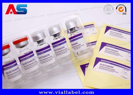 10ml Vial Label Dibuat Dari Waterproof Putih Pearl Film Kuat Adhesive Farmasi Desain Custom