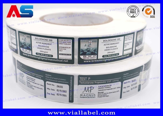 Label Vial Injeksi Kaca Percetakan Disesuaikan Untuk Suplemen Kebugaran Label Vial Kaca Percetakan Waterproof Pengiriman DDP