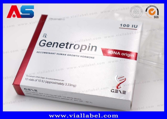Anti-penuaan 191AA Injeksi Vial kecil 3ml Kotak Farmasi Dan Label Pencetakan Genetropin