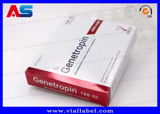 Anti-penuaan 191AA Injeksi Vial kecil 3ml Kotak Farmasi Dan Label Pencetakan Genetropin