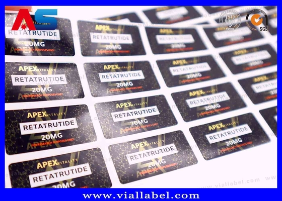 Label Vial Peptida Khusus dengan Injeksi Minyak Stickers Untuk Retatrutide