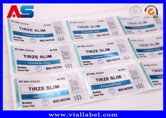 Stiker Vial 3ml Label peptides Untuk Pencetakan Vial Kaca Pencetakan Foil Metalik UV Matt