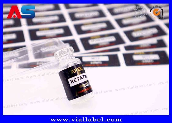 Label Botol Kecil Film Mutiara Putih untuk Stiker Minyak Injeksi, Pencetakan Stiker Vial Hcg Logo Kustom