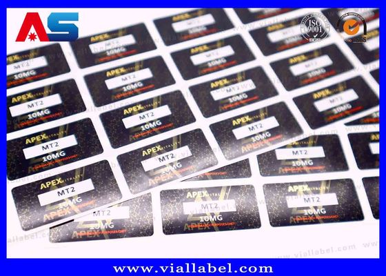 Label Botol Kecil Film Mutiara Putih untuk Stiker Minyak Injeksi, Pencetakan Stiker Vial Hcg Logo Kustom