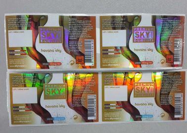 Self Adhesive Stiker Label Tag Plastik E Liquid Label Pembuat 10ml / 20ml / 30ml Desain Profesional