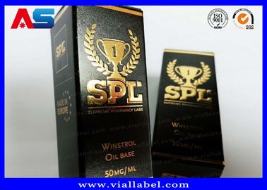 Penyimpanan Karton Cetak Kotak Vial 10ml Dengan Tutup Gel Binaraga Folium Emas Pengemasan Folium Emas / Efek Hologram