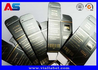 Penyimpanan Karton Cetak Kotak Vial 10ml Dengan Tutup Gel Binaraga Folium Emas Pengemasan Folium Emas / Efek Hologram