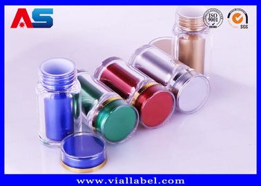 Merah 45ml Botol Pil Kesehatan Plastik Dengan Topi Tarik Cincin / Seal Sensitif Perlindungan