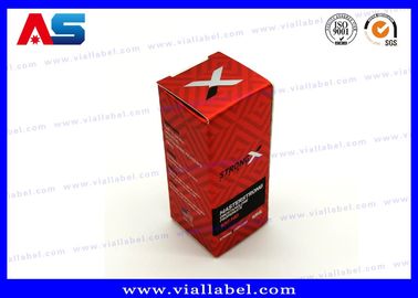 Red 10ml Vial Box For Oils Vials Peptide Packaging Ukuran 3*3*6CM Label botol 10ml