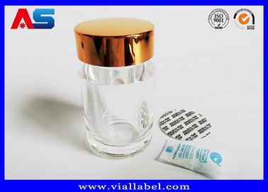 Botol Pil Plastik Akrilik Transparan Dengan Tutup Emas, Botol Tablet Kosong