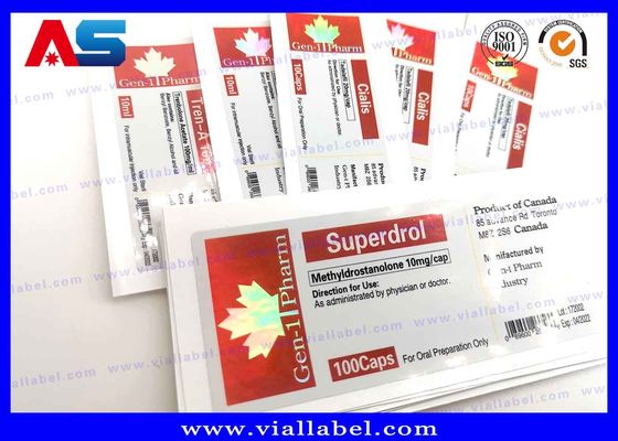 Label Botol Peptide Injeksi Kaca Vinyl Perekat, Label Botol Injeksi Peptide
