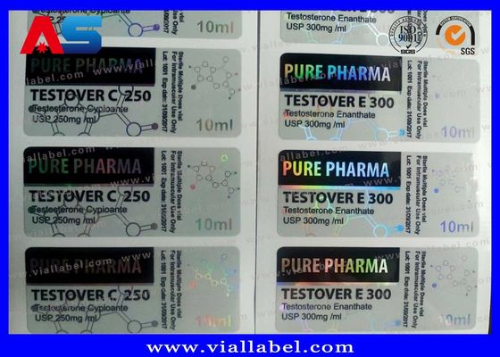 Obat-obatan Farmasi Sticker Vial Custom PET / PVC Label botol kaca CMYK